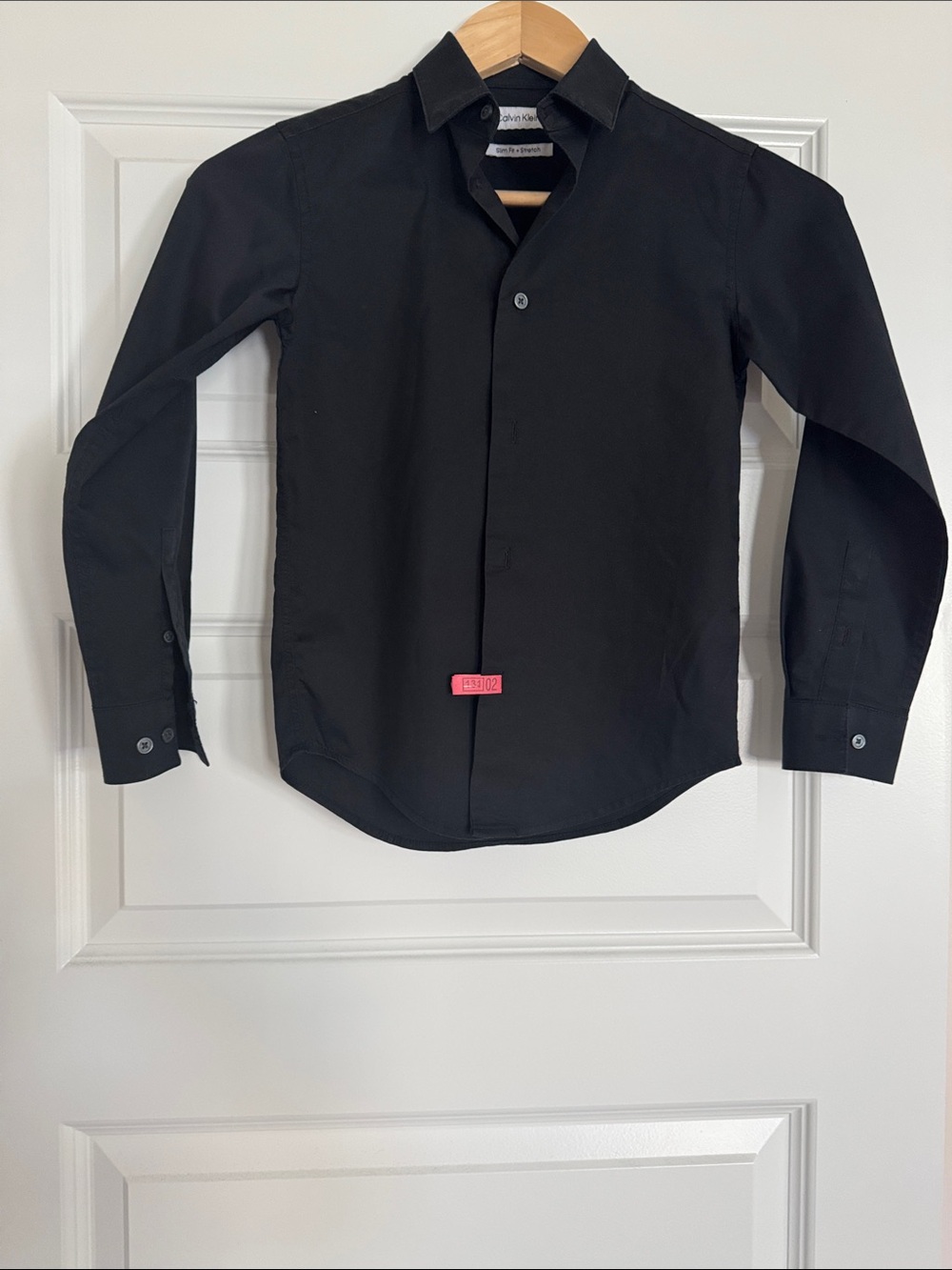 Calvin Klein Black Slim Fit Stretch Shirt Boy’s Size 8